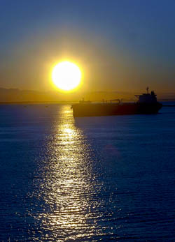 Mexico sunset at sea